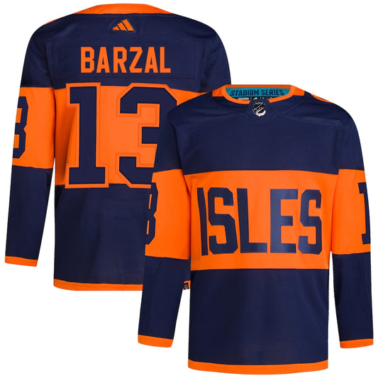 Mathew Barzal New York Islanders   2024 NHL Stadium Series Primegreen   Jersey  Navy
