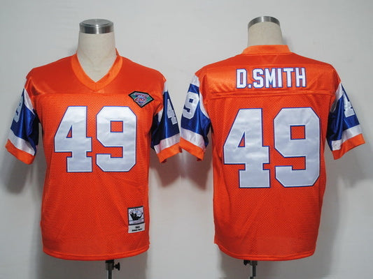 Men's Denver Broncos Dennis Smith  Orange Legacy Replica Jersey1