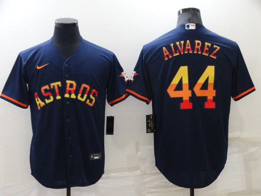 Men's Houston Astros Yordan Alvarez #44 Navy Replica Player Jersey1