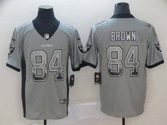 Men's Las Vegas Raiders Antonio Brown #84 Gray Game Jersey1