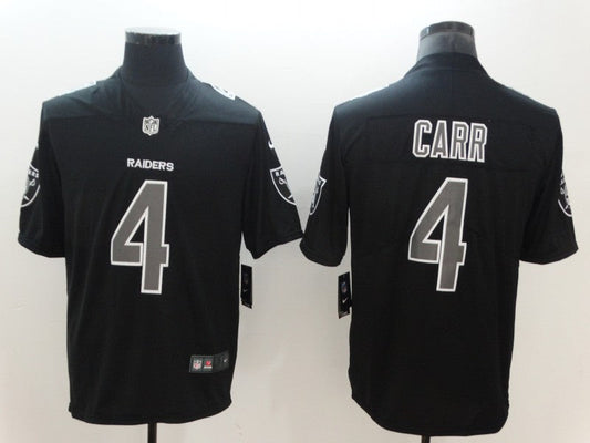 Men's Las Vegas Raiders Derek Carr #4 Black Authentic Game Jersey1