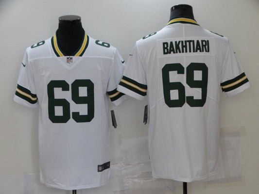 Men's Green Bay Packers David Bakhtiari #69 White Game Jersey1