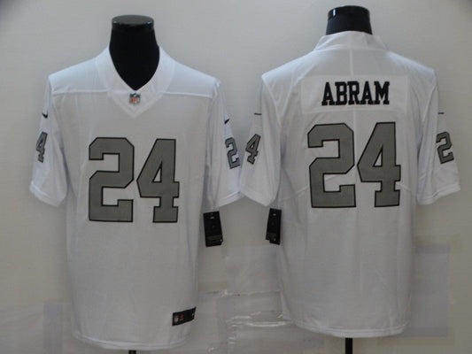 Men's Las Vegas Raiders Jonathan Abram #24 White Game Jersey1