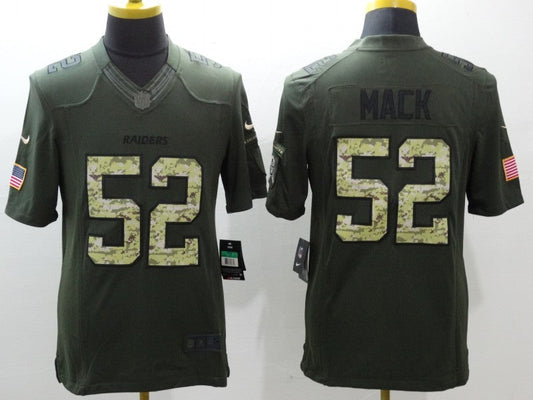 Men's Las Vegas Raiders Khalil Mack #52 Army Green Game Jersey1