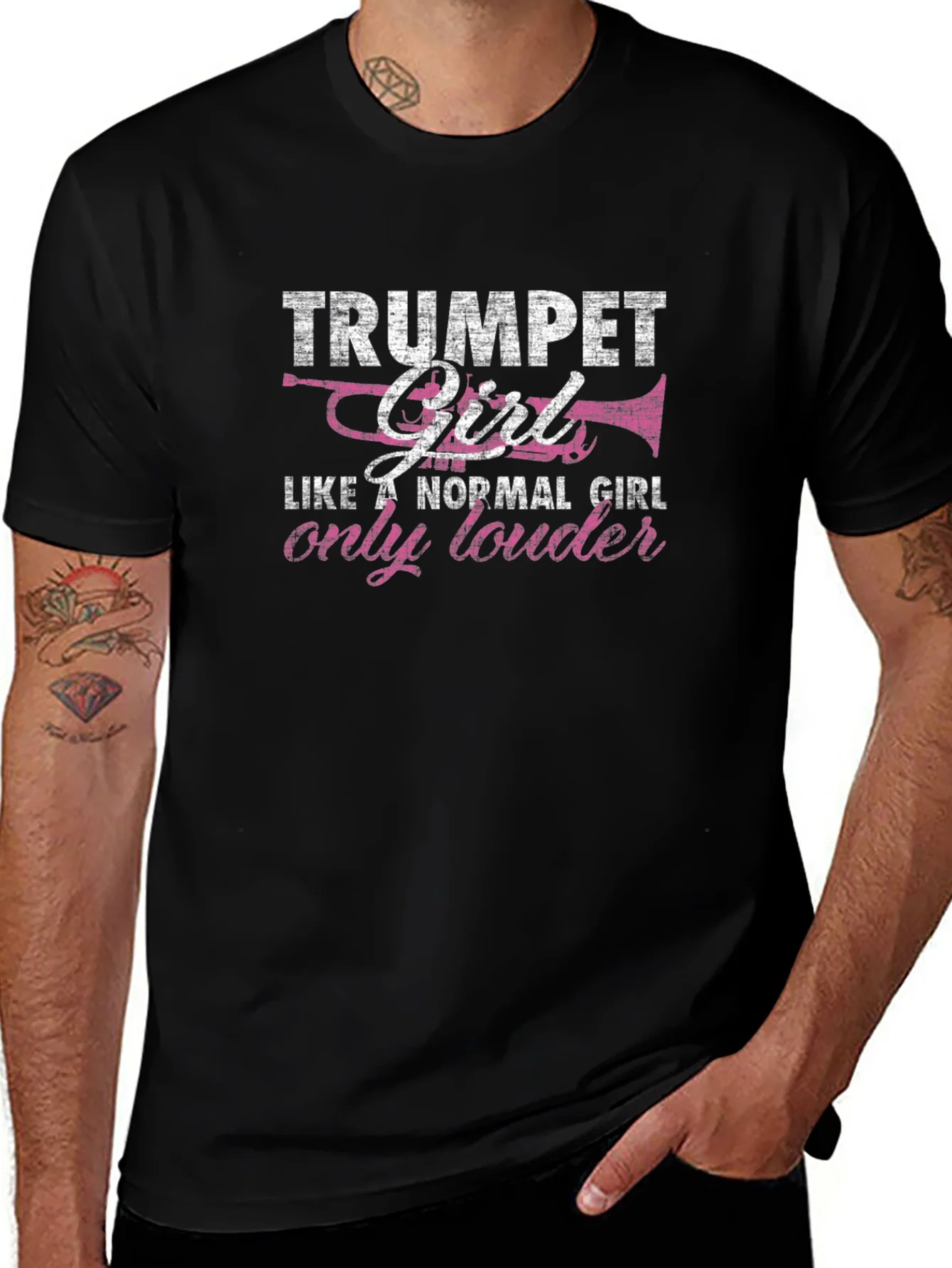Trumpet Girl Graphic Tee - Musicians Shirt