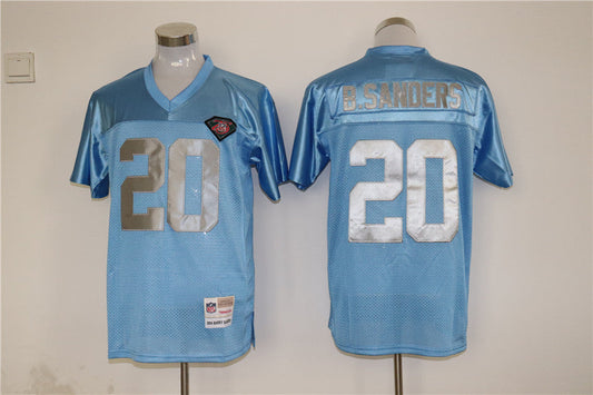 Men's Detroit Lions Barry Sanders  Blue Legacy Replica Player Jersey1