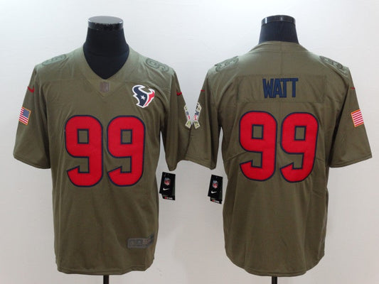 Men's Houston Texans J.J. Watt #99 Brown Alternate Game Jersey1