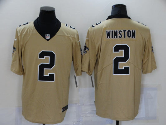 Men's New Orleans Saints Jameis Winston #2 Gold Inverted Game Jersey1