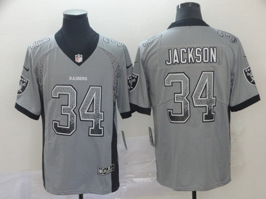 Men's Las Vegas Raiders Bo Jackson #34 Gray Alternate Game Jersey1