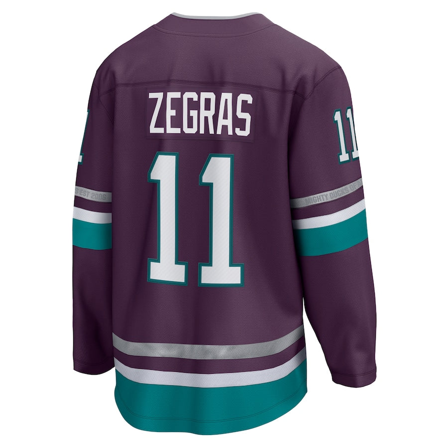 Trevor Zegras Anaheim Ducks   30th Anniversary Premier Breakaway Jersey - Purple