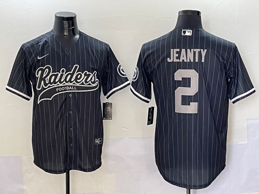 Men's Las Vegas Raiders Ashton Jeanty #2 Black Team Game Jersey