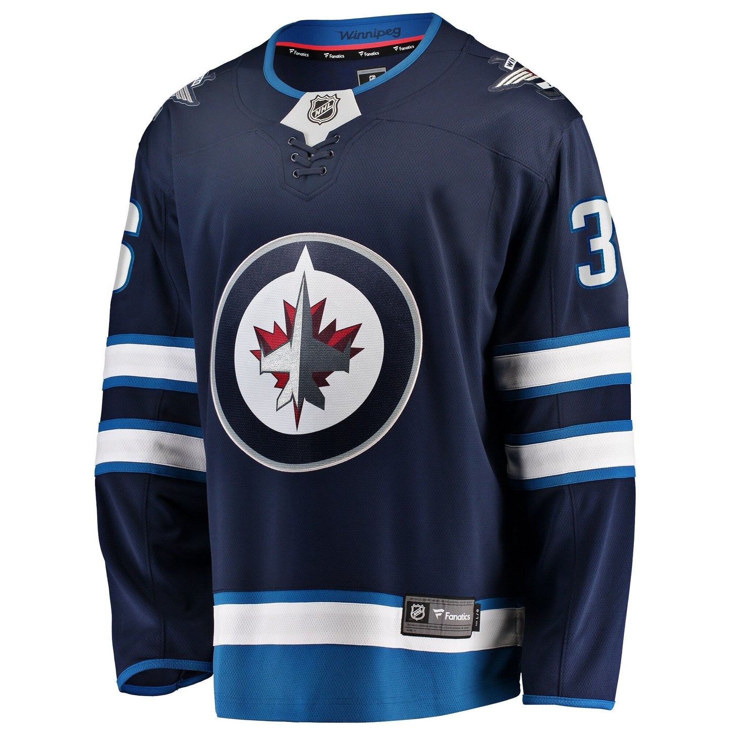Men's Winnipeg Jets Morgan Barron Fanatics Navy Home Premier Breakaway Jersey