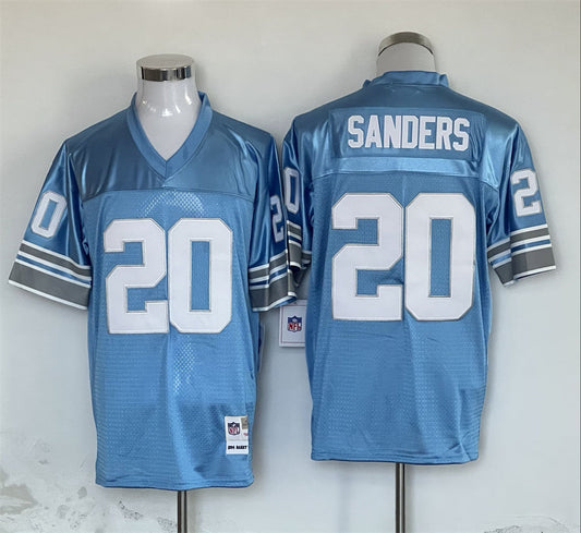 Men's Detroit Lions Barry Sanders  Blue Legacy Replica Jersey1