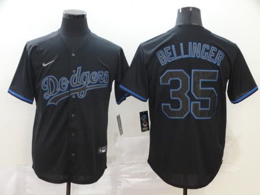 Men's Los Angeles Dodgers Cody Bellinger #35 Black Player Game Jersey1