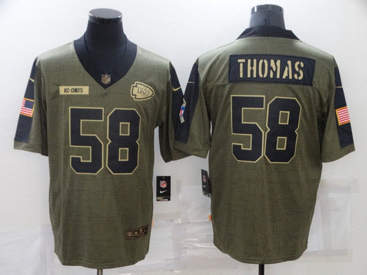 Men's Kansas City Chiefs Derrick Thomas #58 Brown Game Jersey1