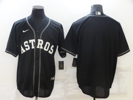 Men's Houston Astros Black Replica Blank Jersey1