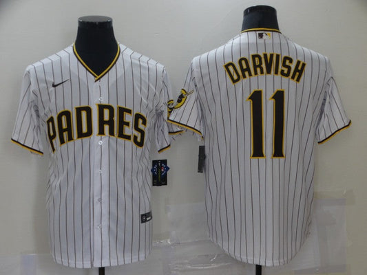 Men's San Diego Padres Yu Darvish #11 White Stitched Jersey1