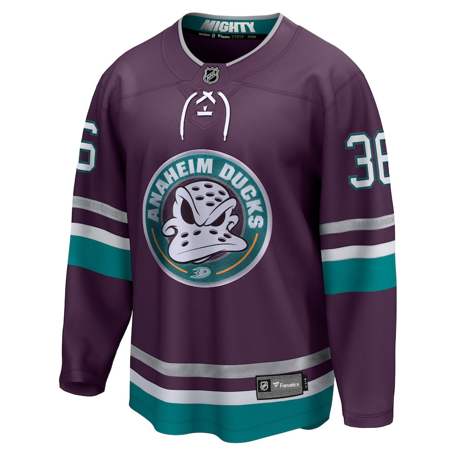 John Gibson Anaheim Ducks   30th Anniversary Premier Breakaway Jersey - Purple