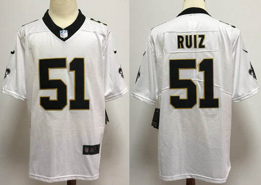 Men's New Orleans Saints Cesar Ruiz #51 White Game Jersey1