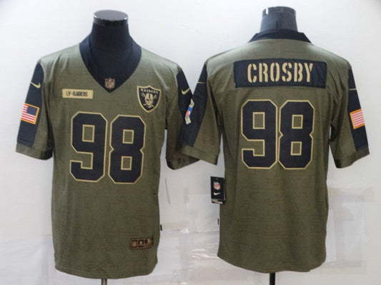 Men's Las Vegas Raiders Maxx Crosby #98 Brown Game Jersey1