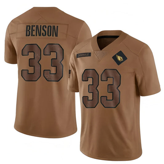 A.Cardinals #33 Trey Benson Player Brown Salute To Service Limited Football Jerseys