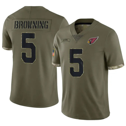 A.Cardinals #5 Baron Browning Player Salute To Service Olive Football Jerseys