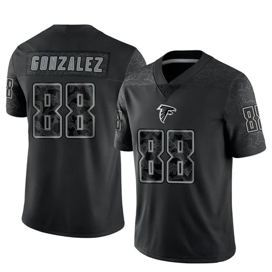 A.Falcons #88 Tony Gonzalez Player Black RFLCTV Limited Football Jerseys
