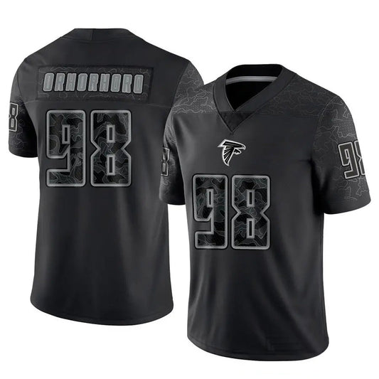 A.Falcons #98 Ruke Orhorhoro Player Black RFLCTV Limited Football Jerseys