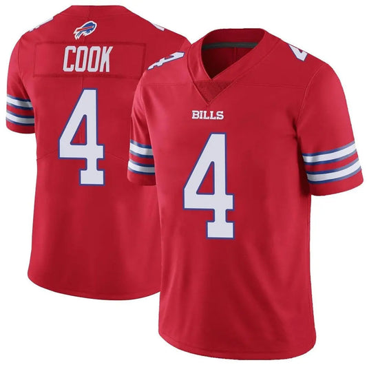 B.Bills #4 James Cook Player Red Vapor F.U.S.E. Limited Football Jerseys