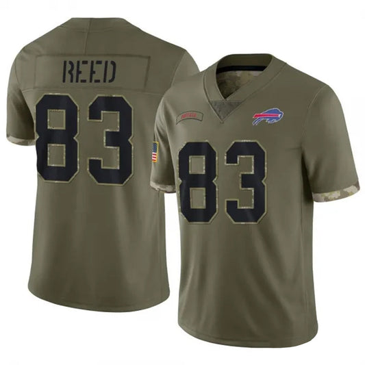 B.Bills #83 Andre Reed Player Salute To Service Olive Football Jerseys