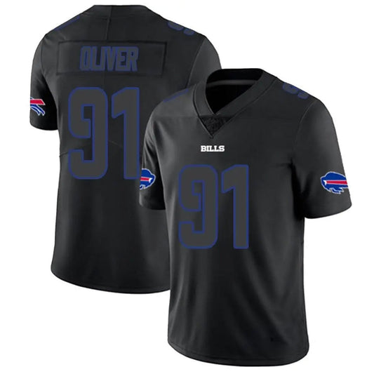 B.Bills #91 Ed Oliver Player Black Limited Football Jerseys