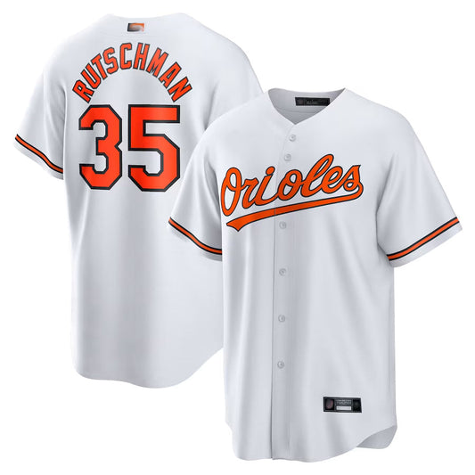 B.Orioles #35 Adley Rutschman Player Replica White Game Baseball Jerseys