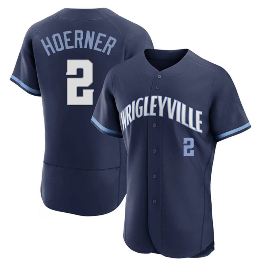 C.Cubs #2 Nico Hoerner Player Navy Home Limited Elite Stitched Baseball Jerseys