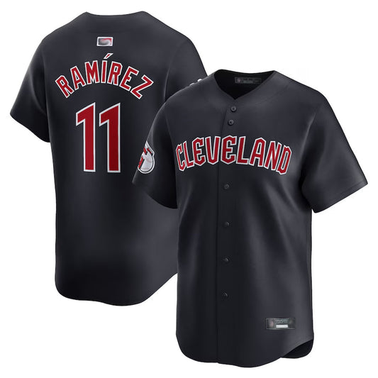 C.Guardians #11 Jose Ramirez Player Navy Home Limited Baseball Jerseys