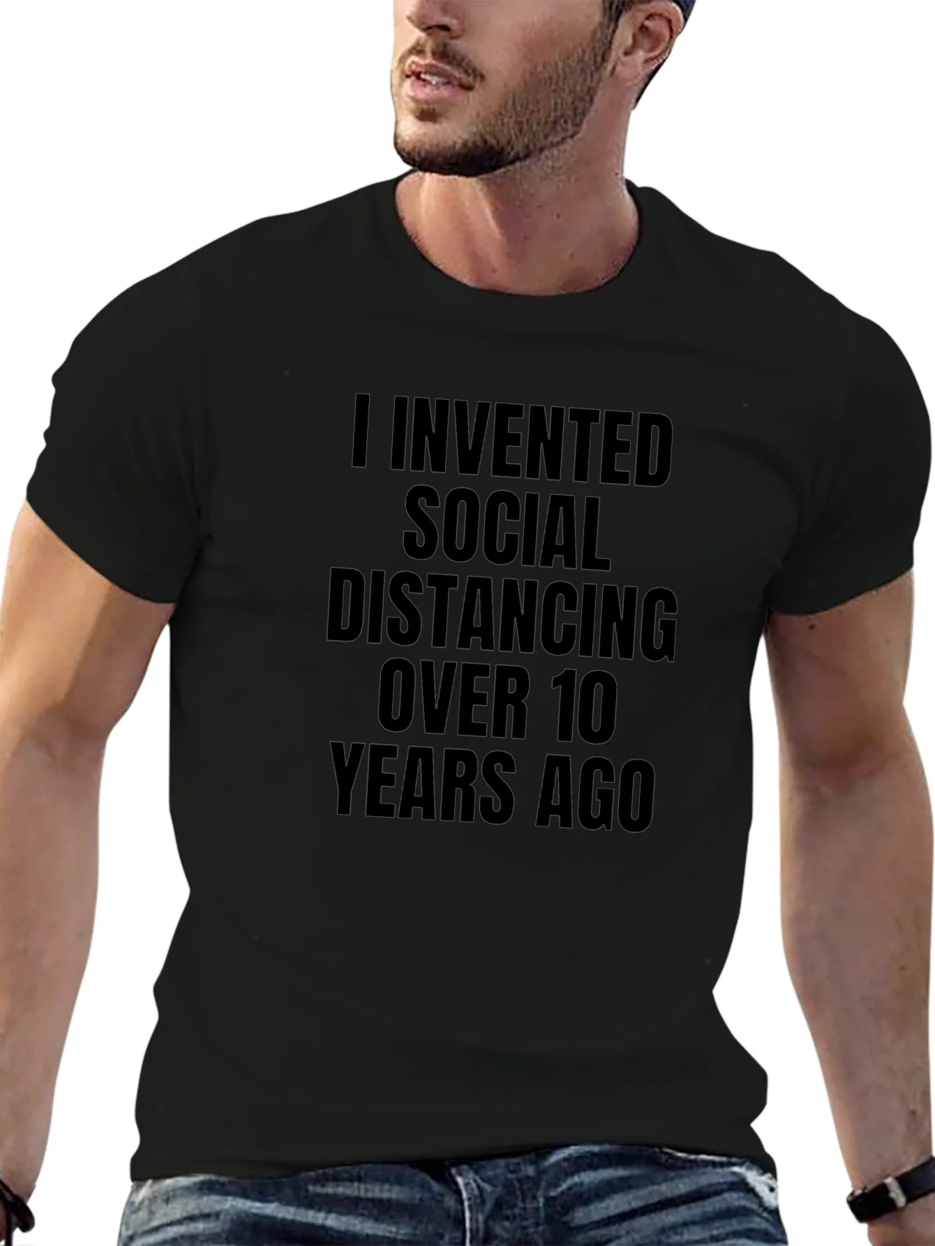 Social Distancing Inventor Black T-Shirt