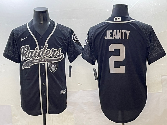 Men's Las Vegas Raiders Ashton Jeanty #2 Black RFLCTV Limited Jersey