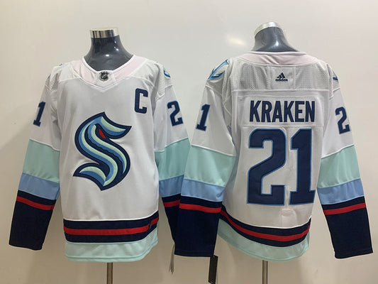 Men's Seattle Kraken #21 White Home Breakaway Player Jersey1