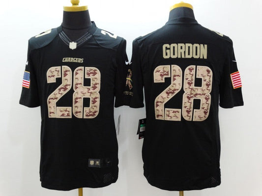 Men's Los Angeles Chargers Melvin Gordon III #28 Black Game Player Jersey1