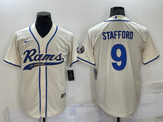 Men's Los Angeles Rams Matthew Stafford #9 Bone Game Jersey1 Joint Edition