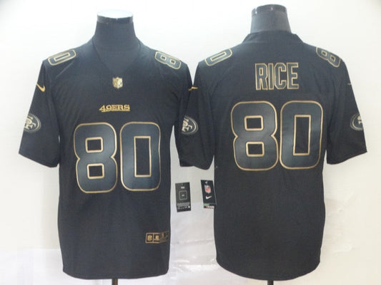 Men's San Francisco 49ers Jerry Rice #80 Black Alternate Game Jersey1