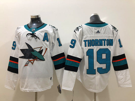 Men's San Jose Sharks Joe Thornton #19 White Breakaway Player Jersey1
