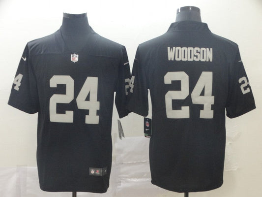 Men's Las Vegas Raiders Charles Woodson #24 Black Game Jersey1
