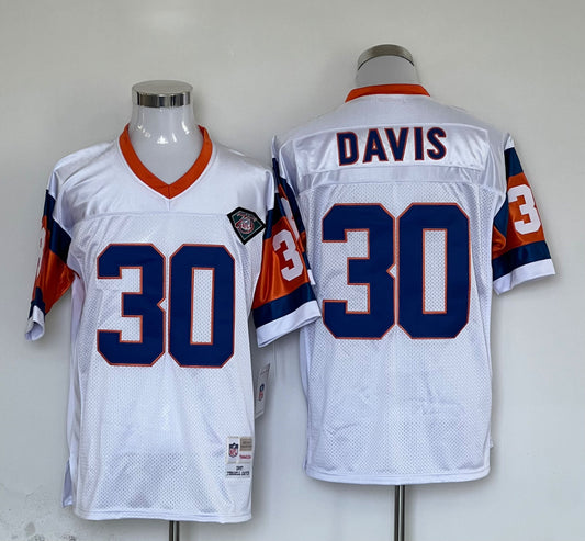 Men's Denver Broncos Terrell Davis  White Legacy Replica Jersey1