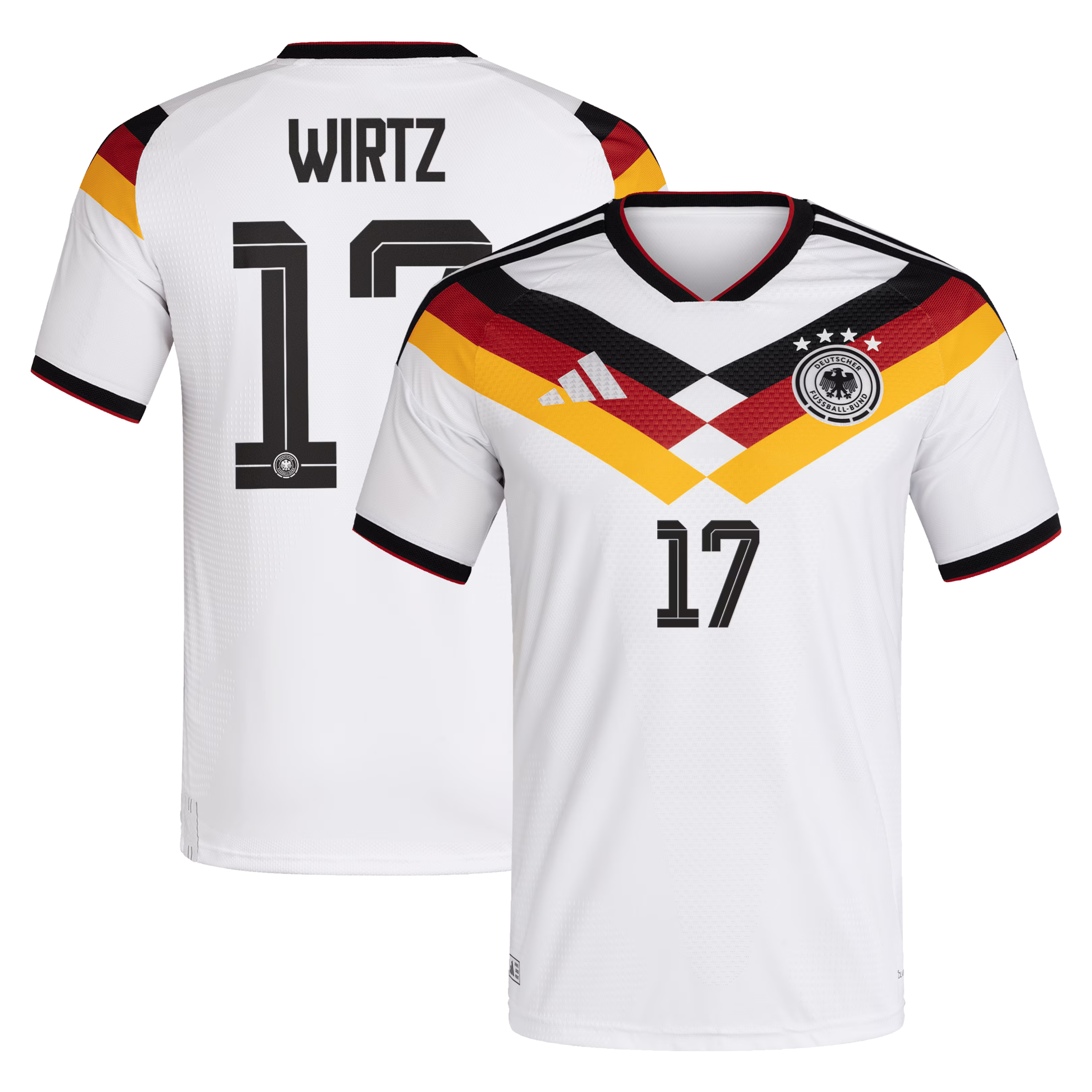2026 Gadidas Germany National Team 2026 Home Player Edition Jersey – Florian Wirtz #17 – White/Black/Goldermany Home Player Jersey #17 - White (Florian Wirtz)