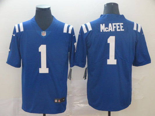 Men's Indianapolis Colts Pat McAfee #1 Blue Player Game Jersey1