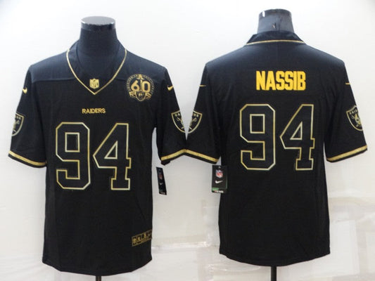 Men's Las Vegas Raiders Carl Nassib #94 Black Player Game Jersey1