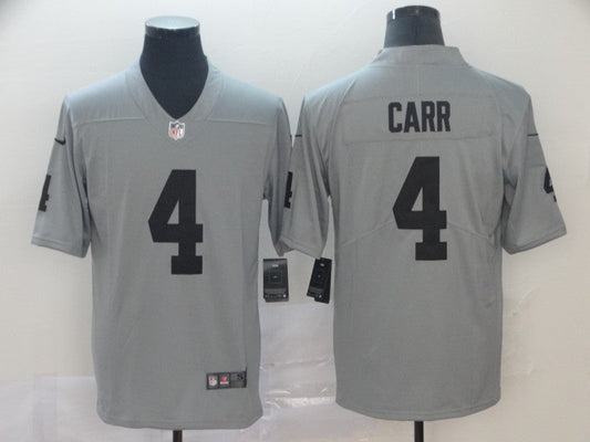 Men's Las Vegas Raiders Derek Carr #4 Gray Inverted Legend Jersey1
