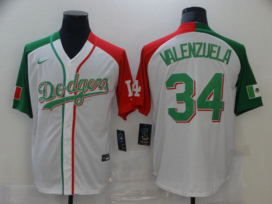 Men's Los Angeles Dodgers Fernando Valenzuela #34 White Player Jersey1