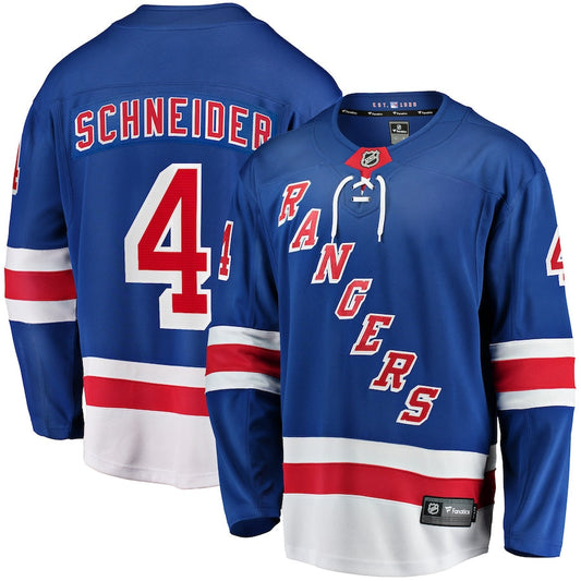 Braden Schneider New York Rangers   Home Premier Breakaway  Jersey - Blue