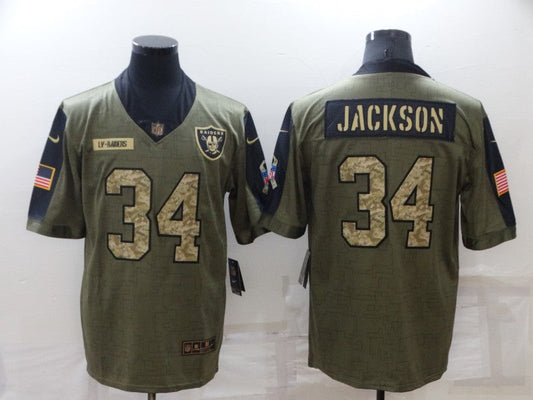 Men's Las Vegas Raiders Bo Jackson #34 Brown Alternate Game Jersey1